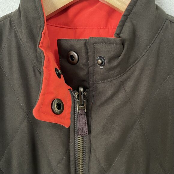 LRL Ralph Lauren Reversible Puffer Vest Womens S Orange Olive Quilted Full Zip - Picture 16 of 16